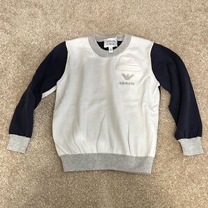 Armani Junior Gray and White Knit Top-Size 3